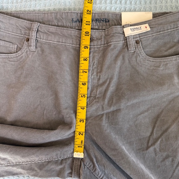 NEW Lands End Corduroy Pants Womens Petite 16P Gray Straight Leg Stretch Winter - Picture 9 of 10